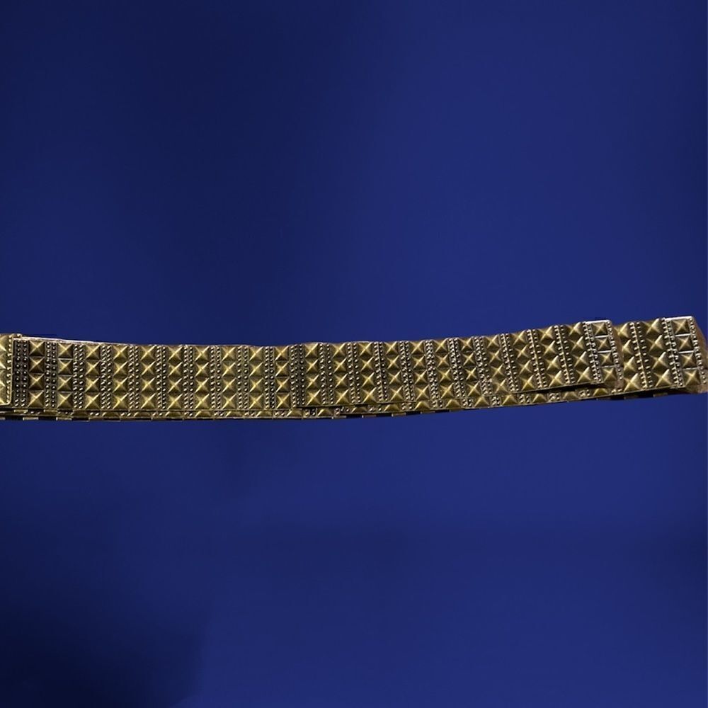 Metallic Antiqued Brass Colored Dragonscale Steampunk Elastic Clip On Iron Belt